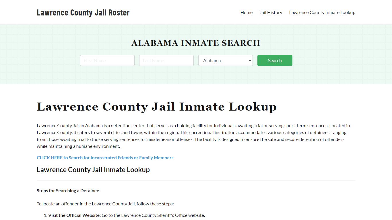 About Lawrence County Sheriff’s Office and Jail, AL.